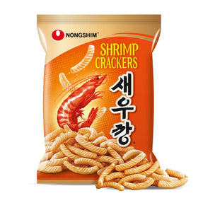 Nongshim Shrimp Crackers crispy texture closeup for a satisfying bite.
