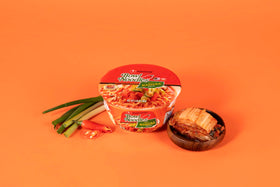Nongshim steaming noodles in a ready-to-eat, convenient bowl.