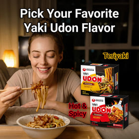 Nongshim Yaki Udon Teriyaki pack 10 offers quick dinners in minutes.
