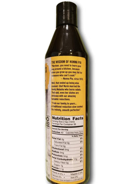 Nonna Pia's balsamic glaze pour ideal for salads and roasted vegetables.