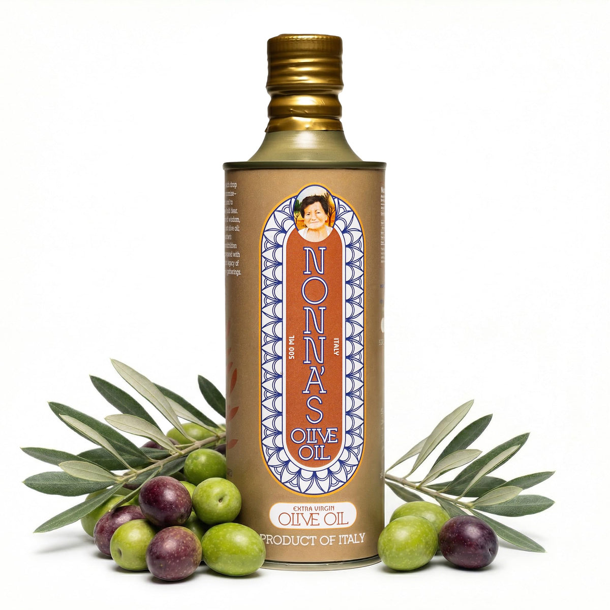 Nonna's Olive Oil Biancolilla EVOO bottle for drizzling over bread and salads