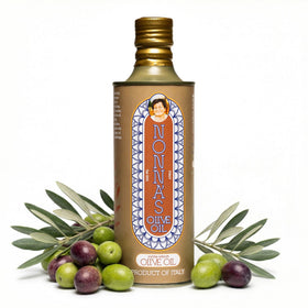 Nonna's Olive Oil Biancolilla EVOO bottle for drizzling over bread and salads