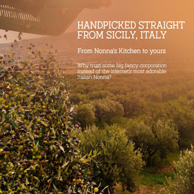 Nonna's Olive Oil in a traditional kitchen setting highlighting heritage