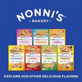 Single wrapped Nonni's Almond Thins emphasizing portion control