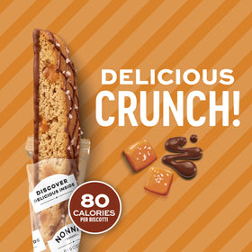 25-count carton of Nonni's Biscotti on a cafe counter