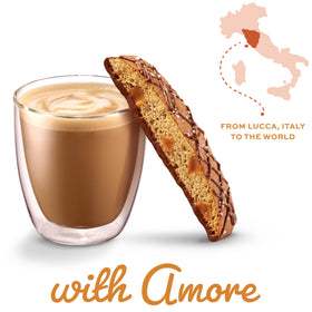 Gift box setup featuring Nonni's Salted Caramel Biscotti for gourmet gifting