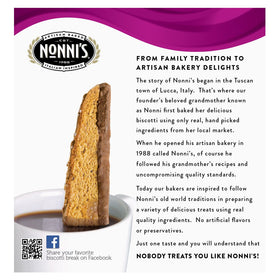 Nonni's salted caramel biscotti chocolate-dipped exterior and crisp bite