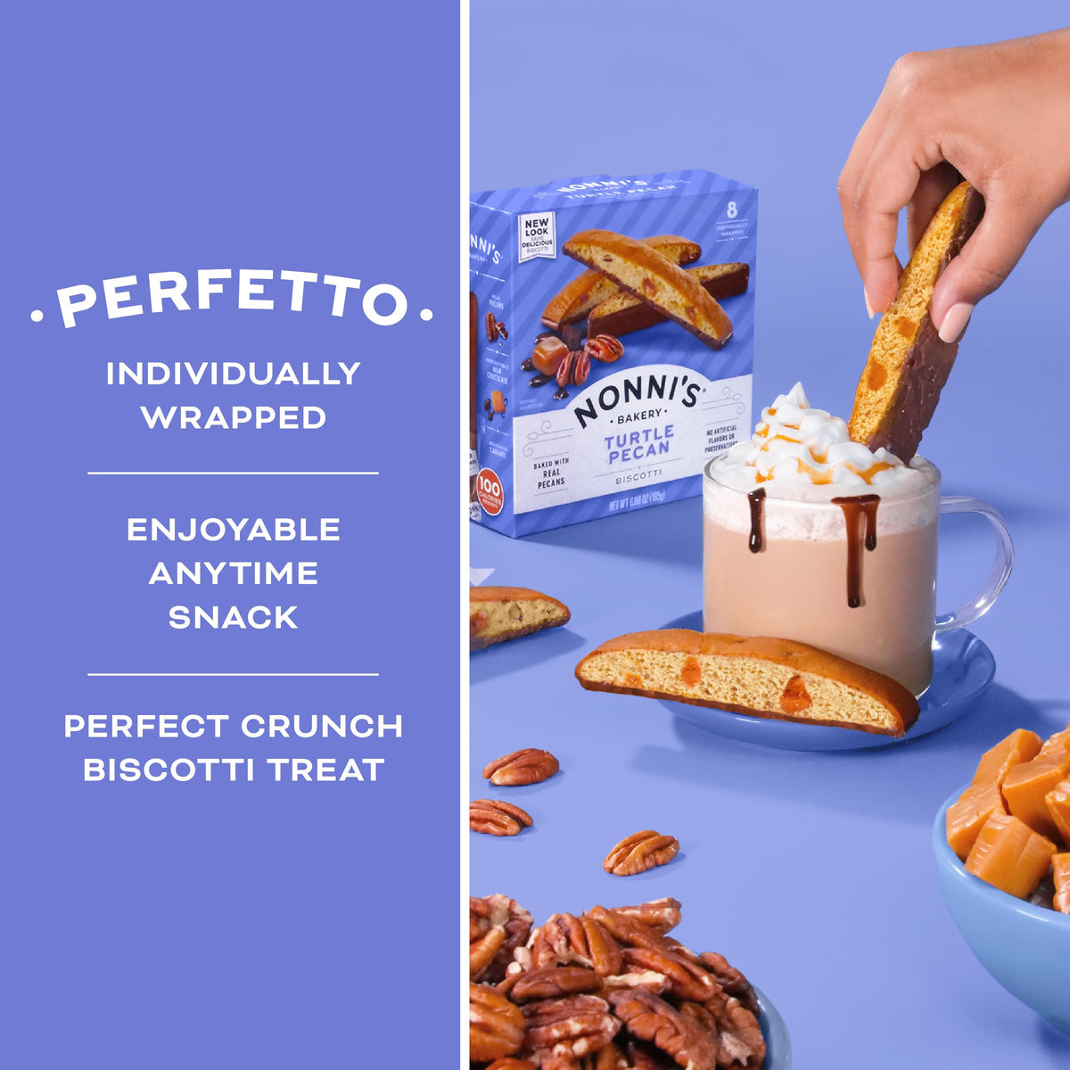 Sweet biscotti ideal for dipping in coffee or tea