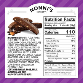 Nonni's crisp biscotti texture image invites a satisfying bite with milk.