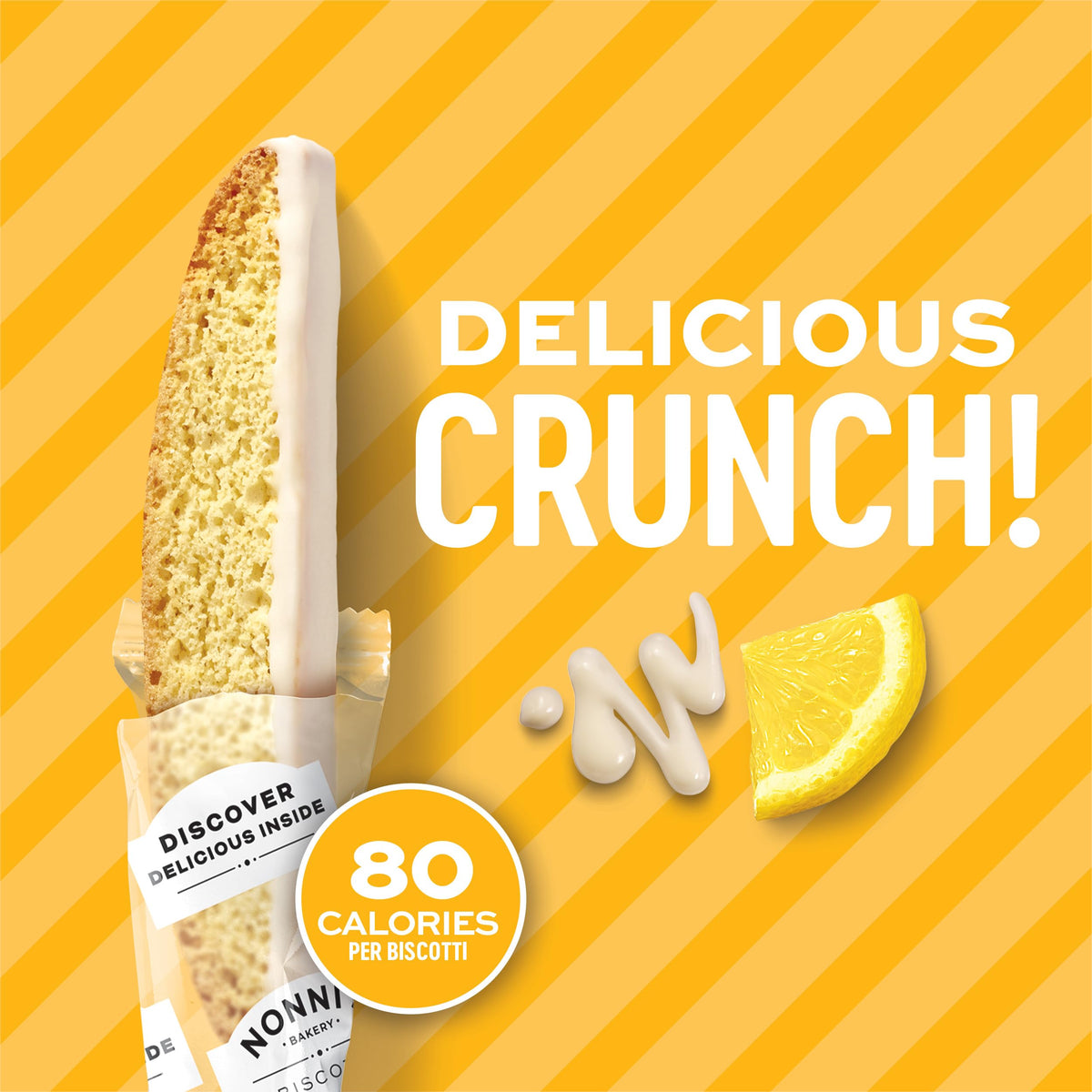 Gift-ready packaging for Nonni's Limone biscotti