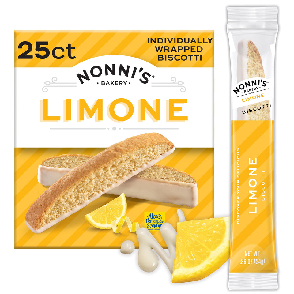 Nonni's Limone biscotti lemon-crunch ready for tea time