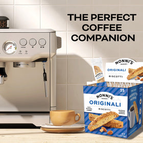 25 biscotti per container shown on the carton label.