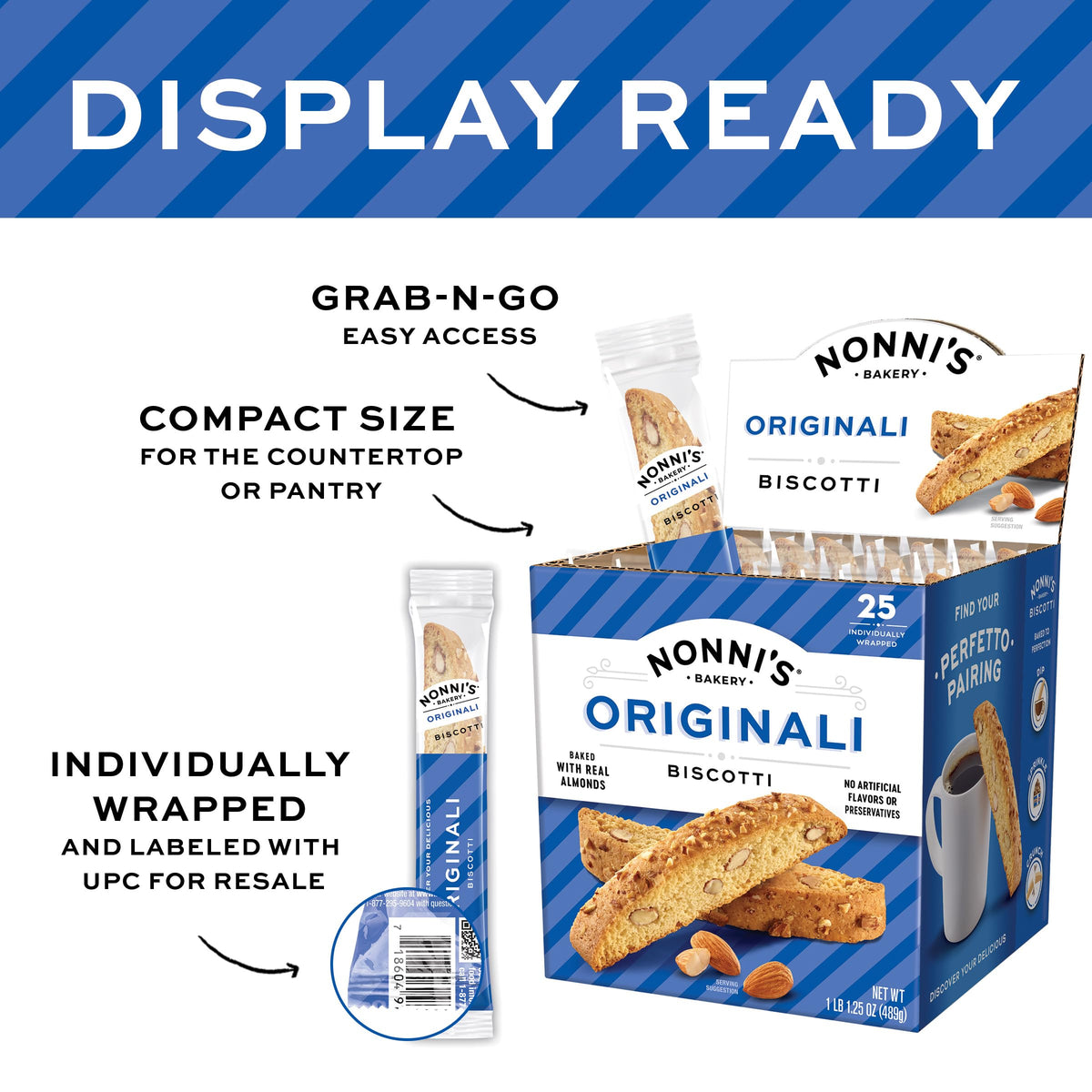 Pairing moment with coffee featuring Nonni's biscotti.