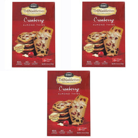 Nonni's Cranberry Almond Thins front view, crisp snack ideal for on-the-go tasting.