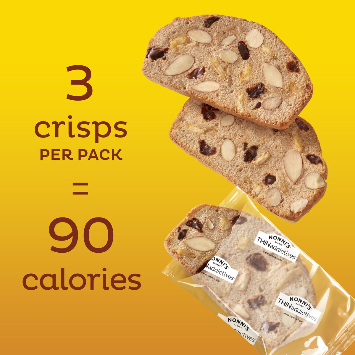 Close-up of almonds and banana chips highlighting visible ingredients in Nonni's snack
