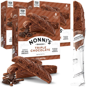 Nonni's Triple Chocolate Biscotti three-box pack ideal for sharing and gifting.