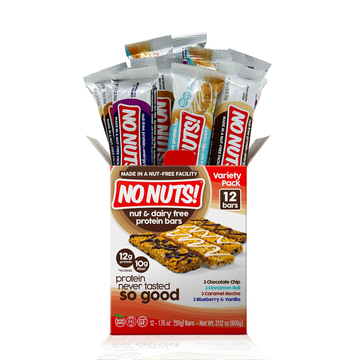No Nuts! Blueberry Vanilla bar, organic non-GMO snack with fruity sweetness.