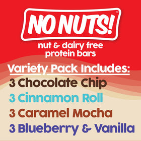 No Nuts! Caramel Mocha bar, dairy-free energy snack for on the go.