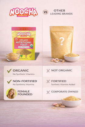 Noocha flakes topping al dente pasta for a nutty finish.