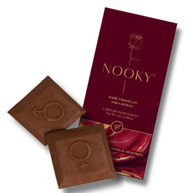 Close-up of Nooky packaging highlighting natural ingredients and gluten-free appeal
