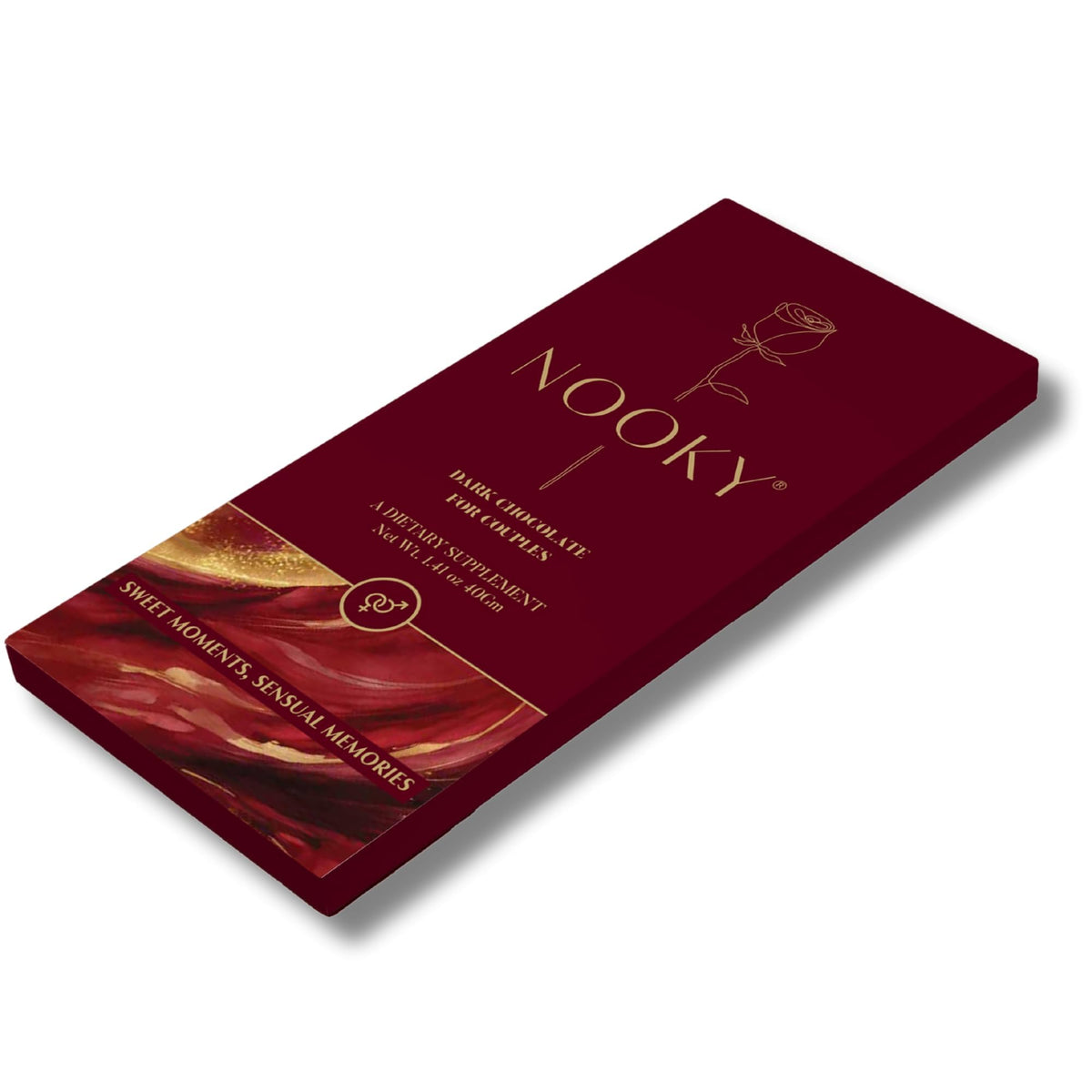 Nooky couple sharing a moment with chocolate adds warmth