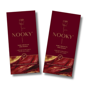 Nooky Couple Dark Chocolate two squares ready to share for a mood-boosting moment