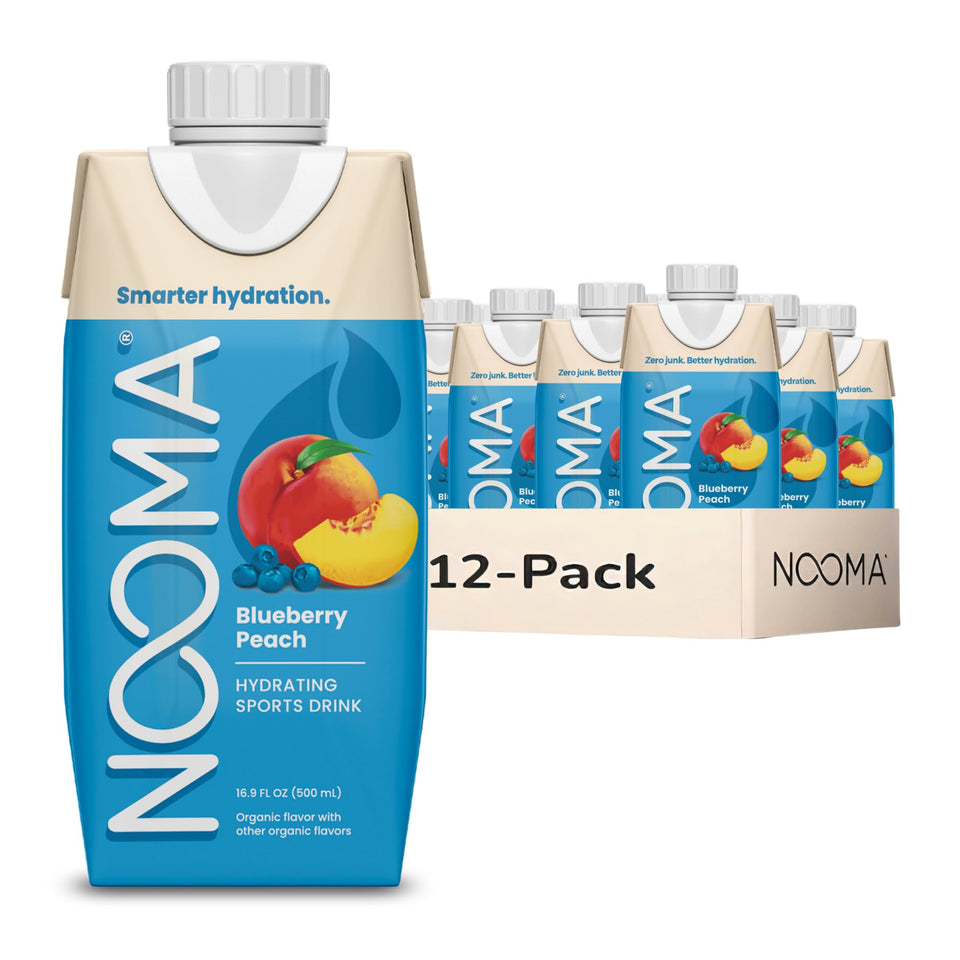 NOOMA Hydrating Sports Drink bottle being poured for quick hydration.