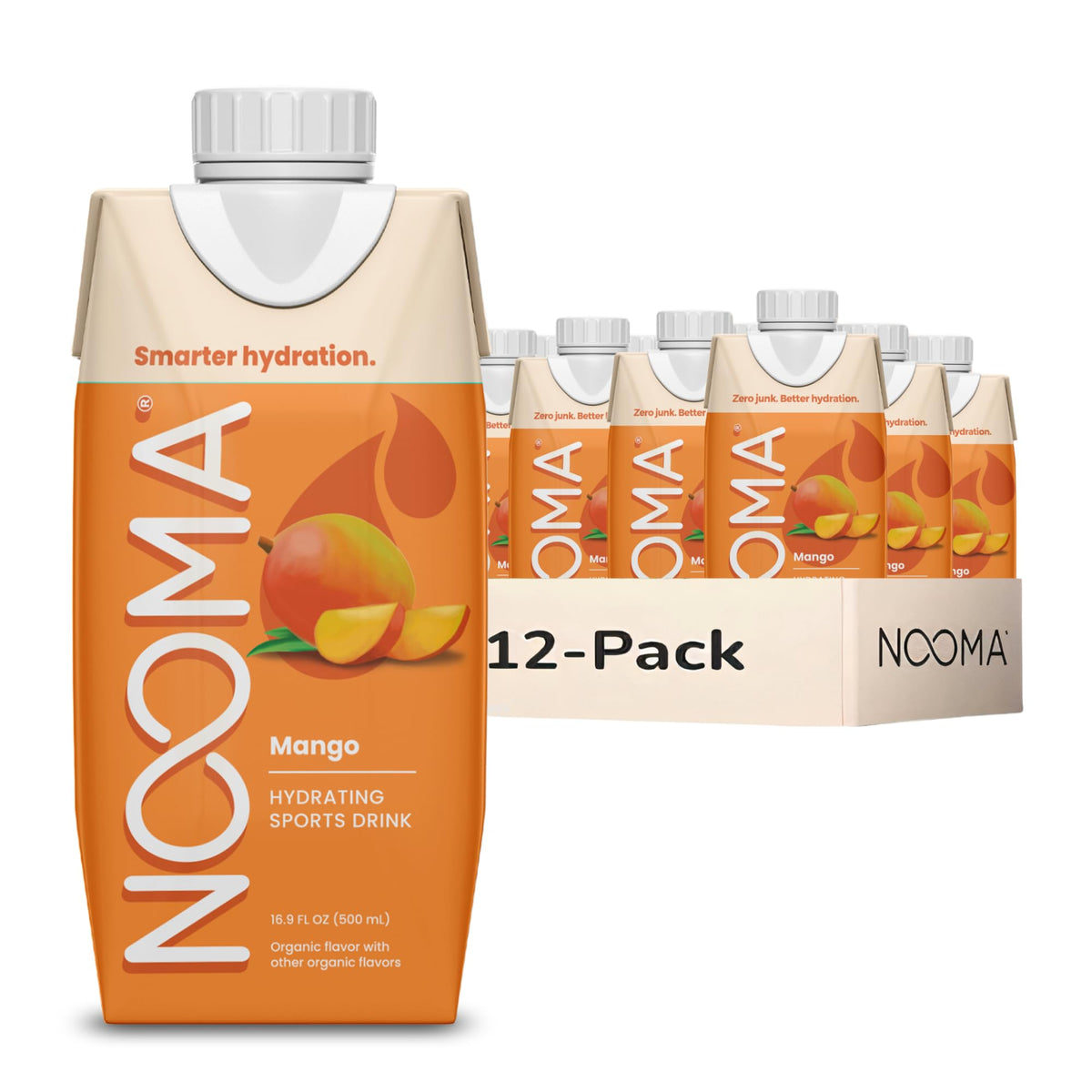 NOOMA Mango organic electrolyte bottle for refreshing hydration.