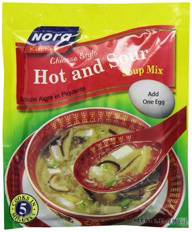 NORA Chinese Style Hot and Sour Soup Mix pack of 6 pouches for easy meals