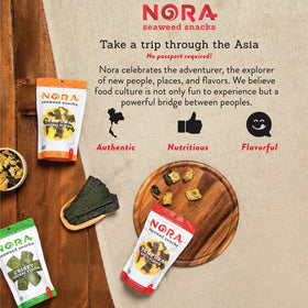 NORA Crispy Seaweed on-the-go snack, portable vegan option
