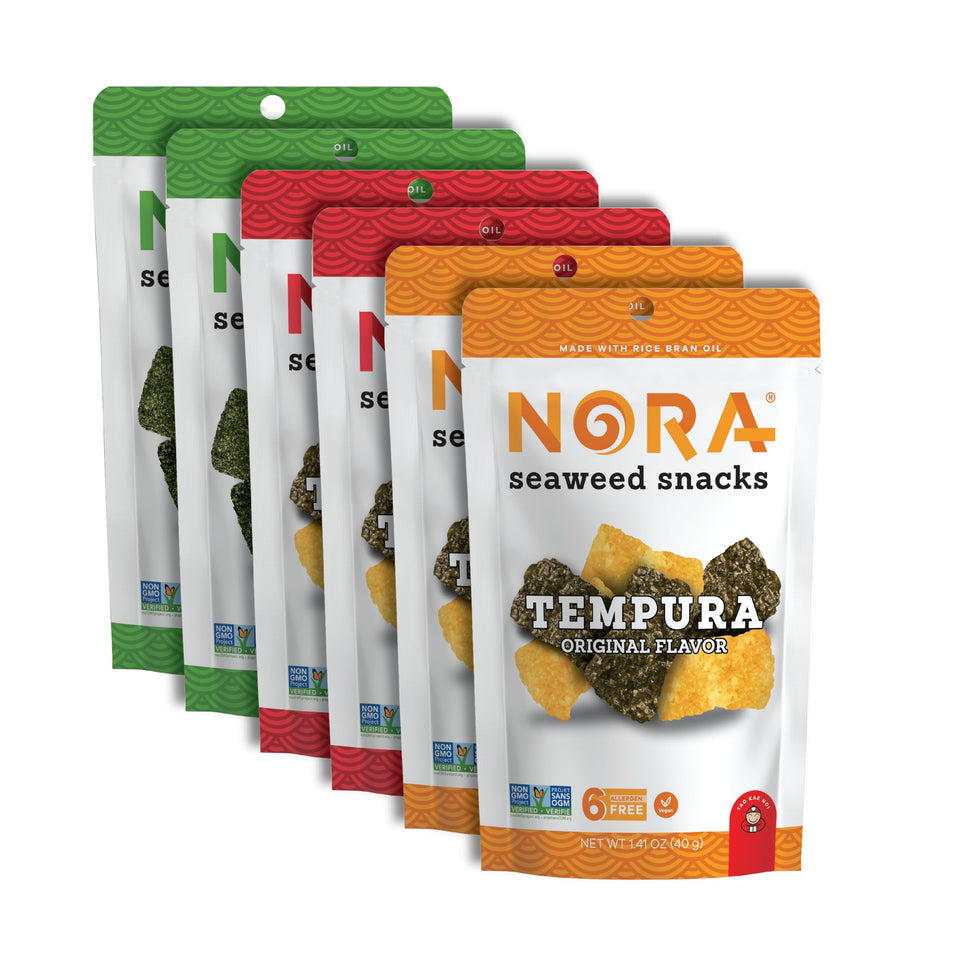 NORA Crispy Seaweed Original flavor, savory umami snack for lunch boxes