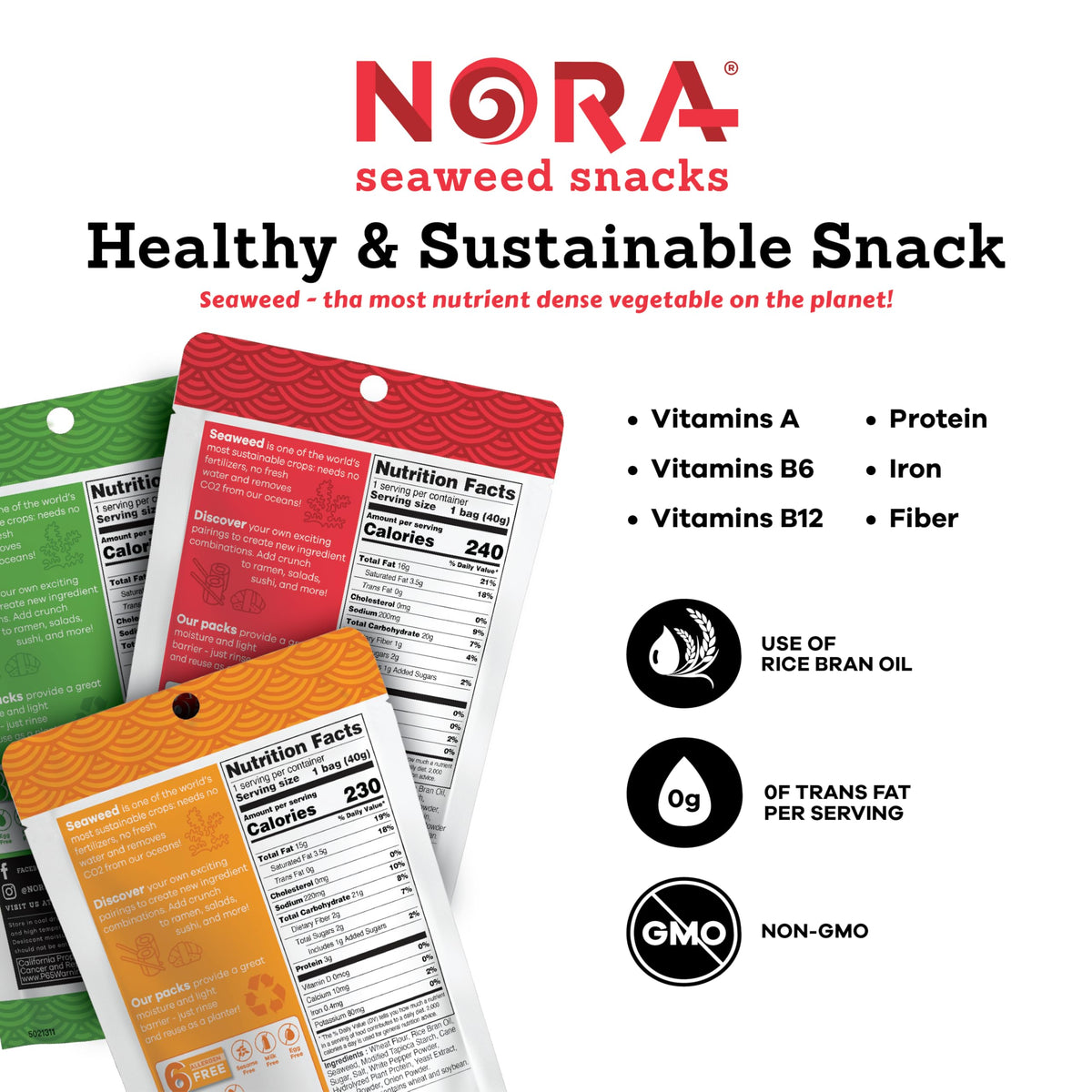NORA Crispy Seaweed Spicy Tempura with bold heat for snack breaks
