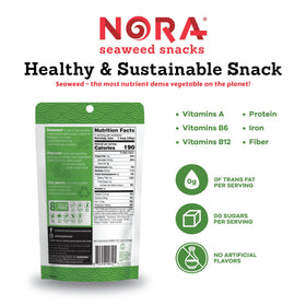 NORA Seaweed Chips pack nutrient-dense greens with vitamins and fiber.