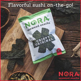 NORA Seaweed Snacks Asia-inspired umami journey, convenient snack.