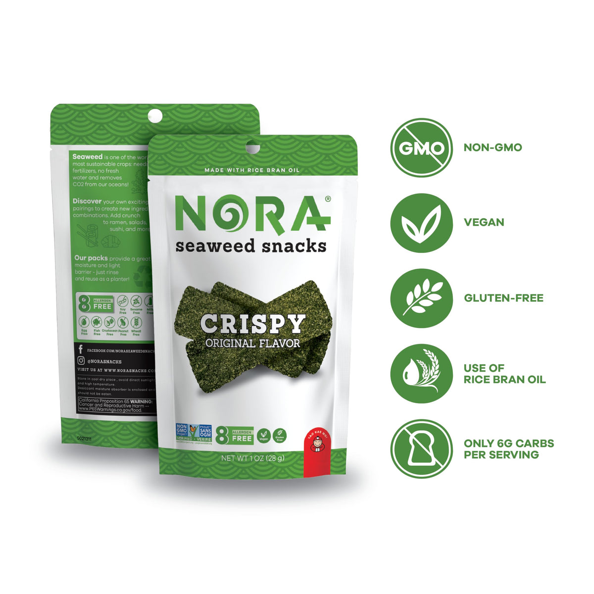 NORA Sushi Nori Snack On-The-Go delivers bold umami for busy days.