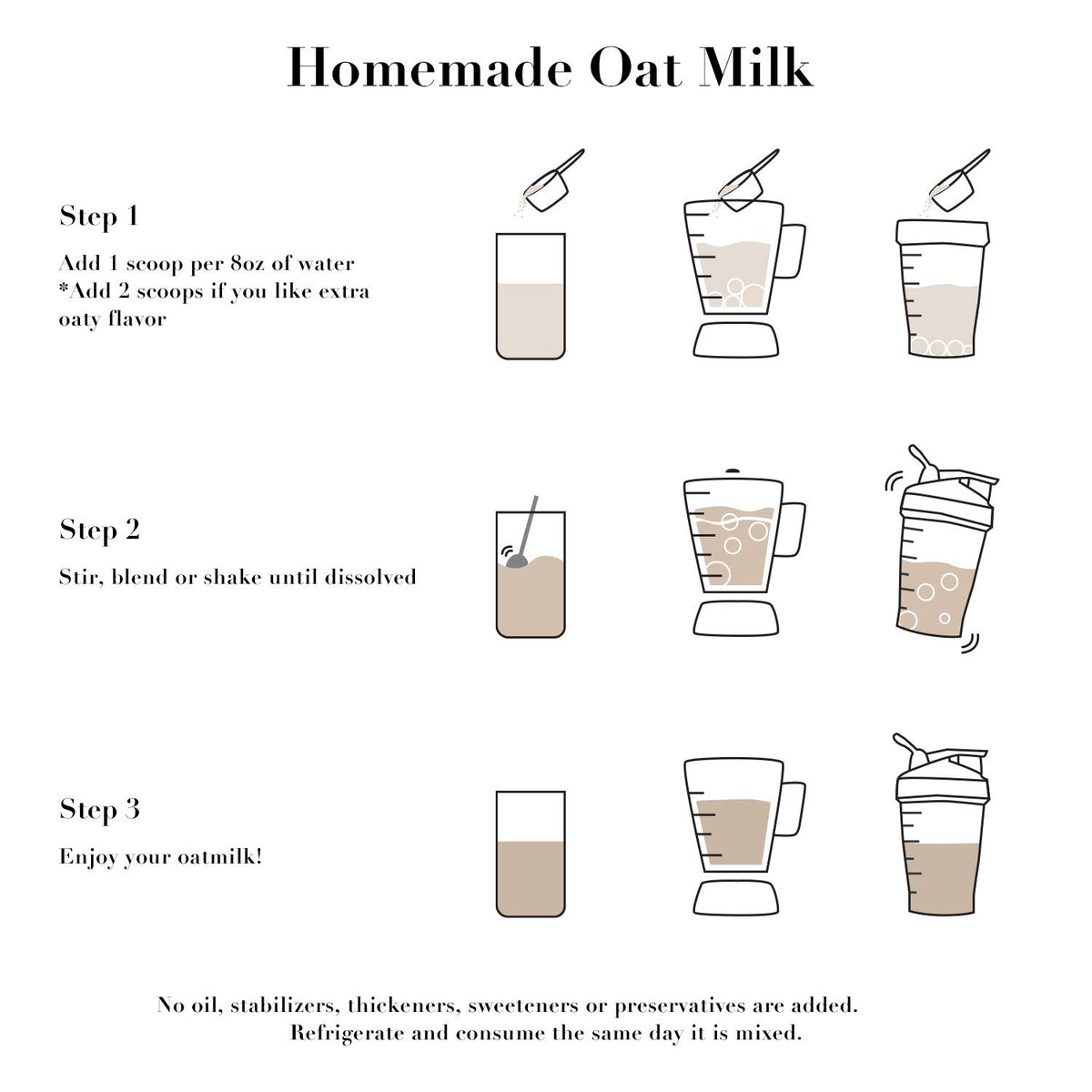 NorCal Organic Oat Milk Powder being poured into a glass for creamy texture.