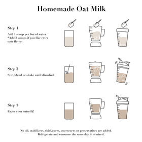 NorCal Organic Oat Milk Powder being poured into a glass for creamy texture.