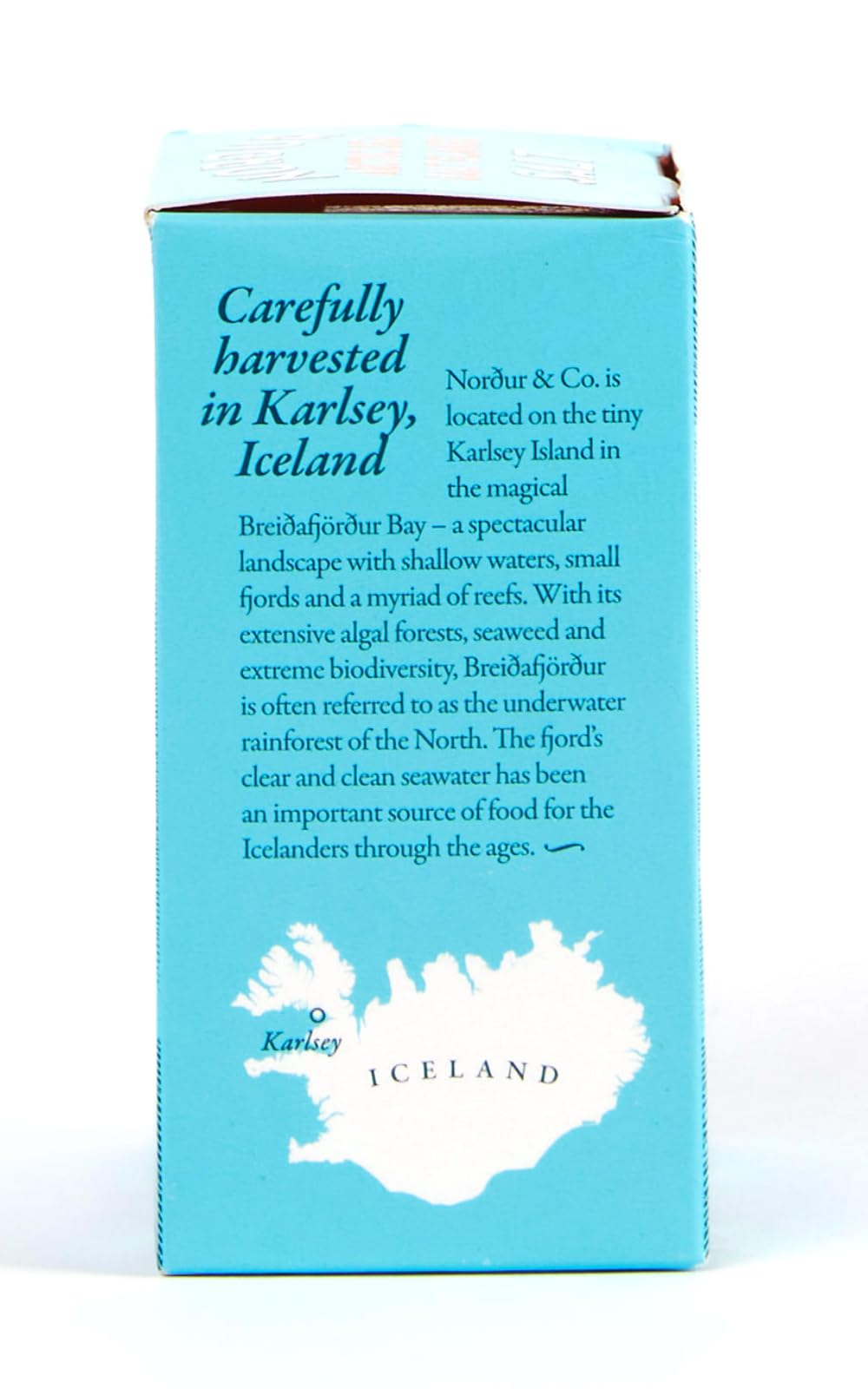 Nordur Salt packaging eco-friendly cardboard box ready for easy storage.