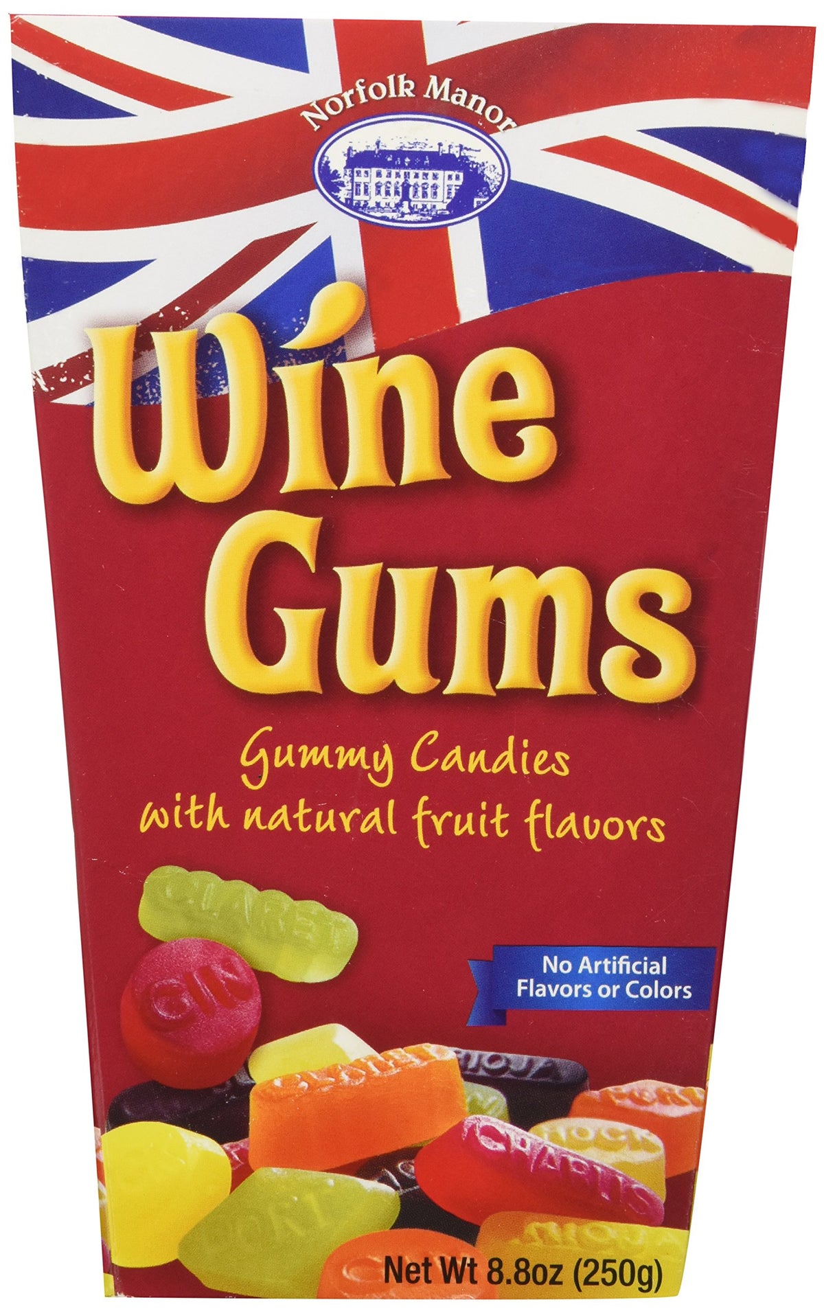 Norfolk Manor Wine Gums pack shot, premium British confection perfect for gifting