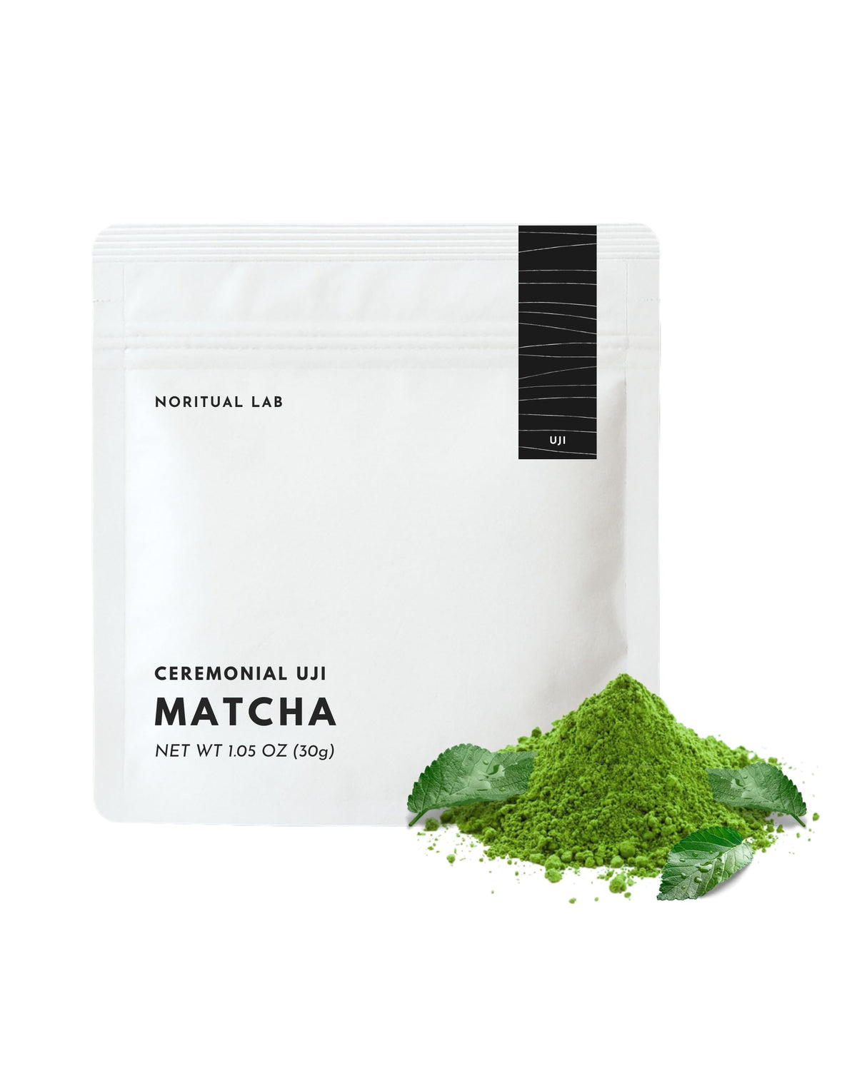 NORITUAL LAB Ceremonial Matcha Uji first harvest powder highlighting smooth texture and aroma.