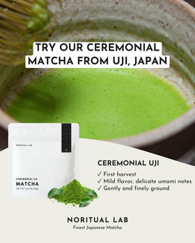 NORITUAL LAB Ceremonial Matcha Uji tea leaves Tencha show high purity and single-origin quality.