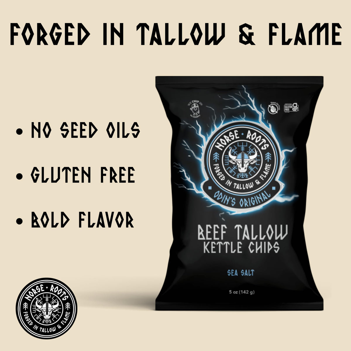 NORSE ROOTS beef tallow chips honey BBQ: bold flavor on the go