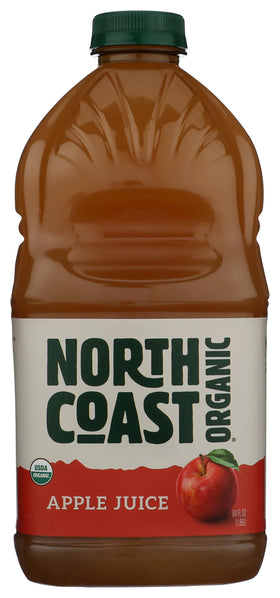 North Coast Brewery Organic Apple Juice bottle pours for easy breakfast hydration.