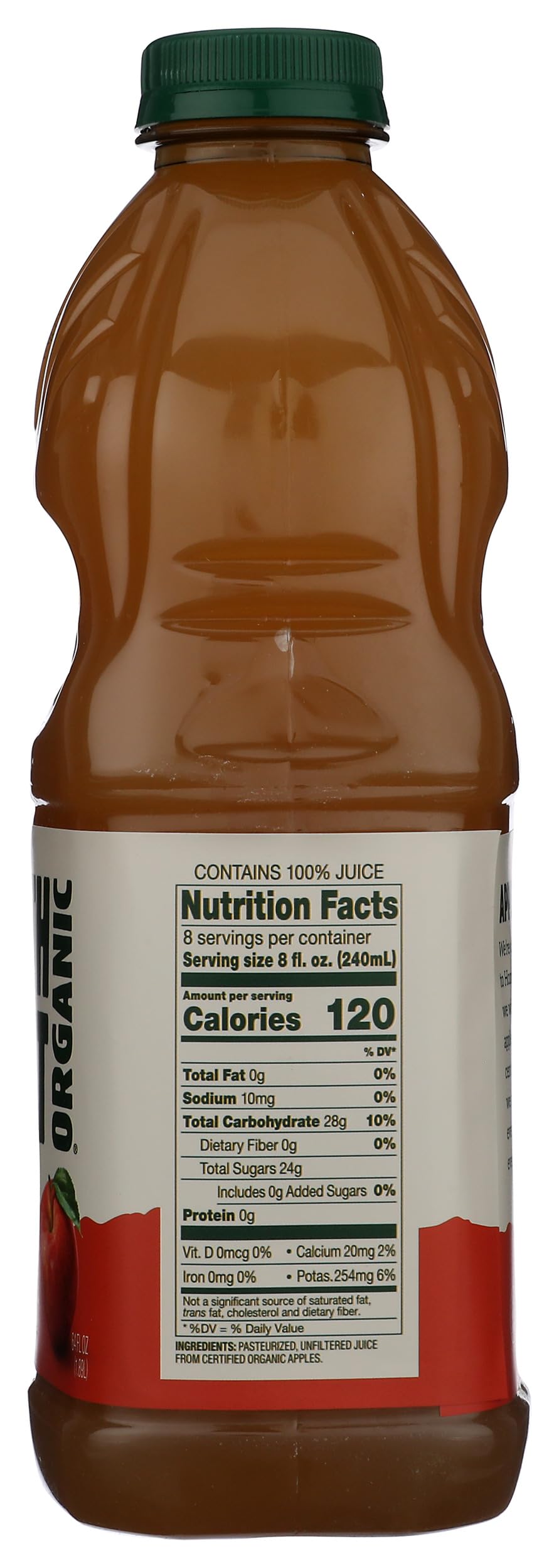 North Coast Brewery Organic Apple Juice packaging supports convenient home storage.