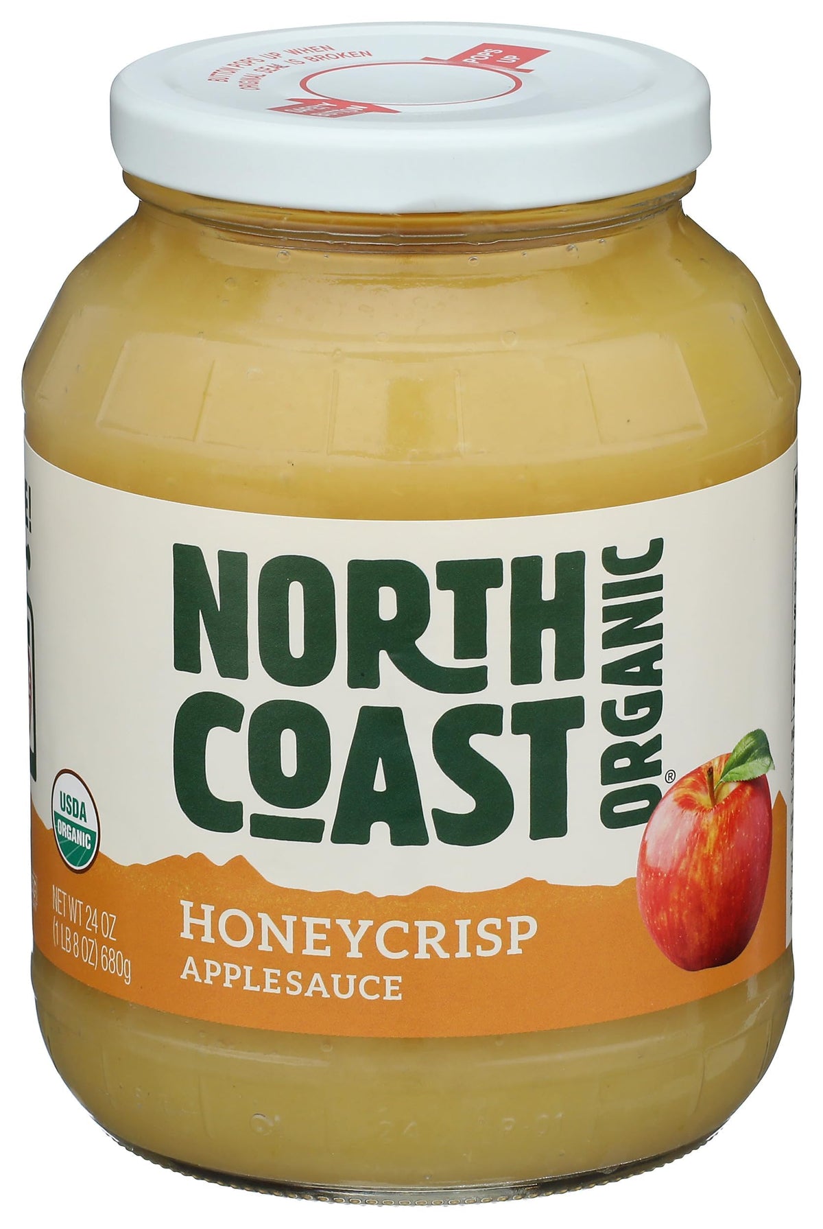 North Coast Honeycrisp Apple Sauce bottle, organic and no added sugar for pure snacking
