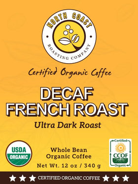 Close-up of North Coast Roasting Ultra Dark coffee beans