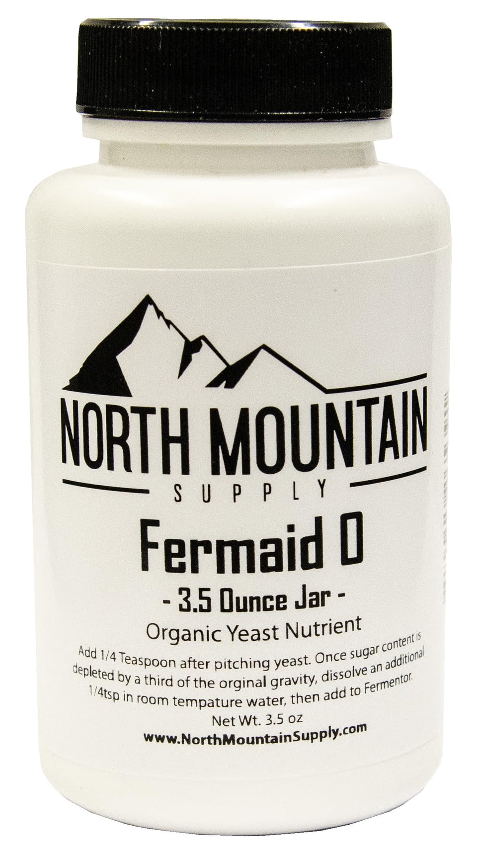 North Mountain Supply Fermaid O yeast nutrient jar for improved fermentation control and aroma development.