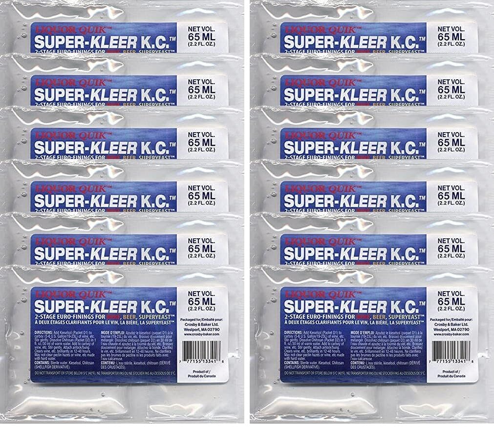 North Mountain Supply Super-Kleer KC beer and wine clarifier bottle demonstrates rapid clarification for beer and wine.