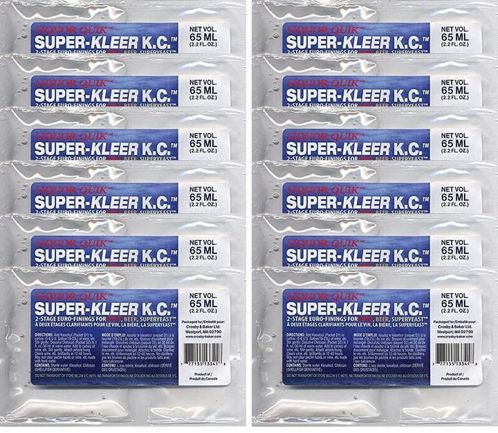 North Mountain Supply Super-Kleer KC beer and wine clarifier bottle demonstrates rapid clarification for beer and wine.