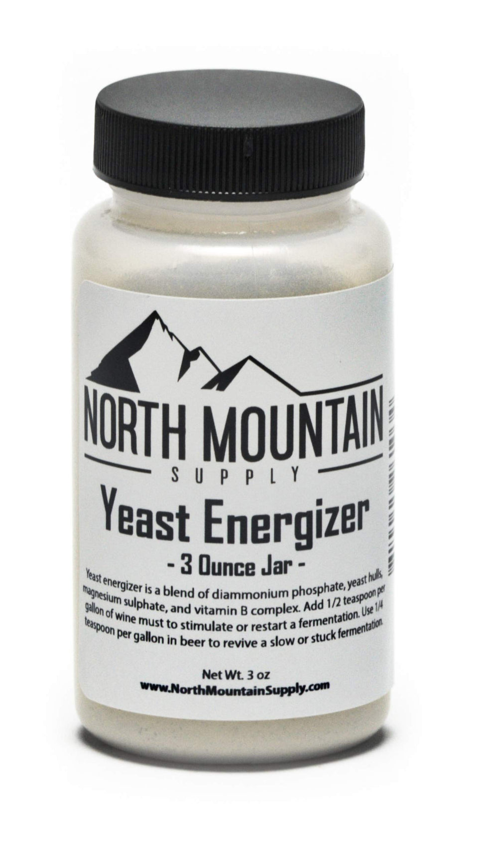 North Mountain Supply Yeast Energizer 3-ounce jar supports complete fermentation.
